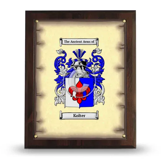 Kolter Coat of Arms Plaque