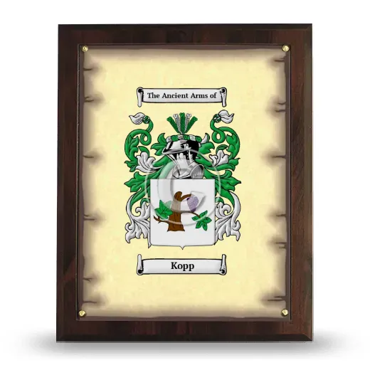 Kopp Coat of Arms Plaque