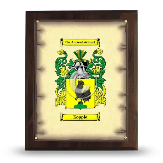 Kopple Coat of Arms Plaque