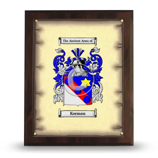 Korman Coat of Arms Plaque
