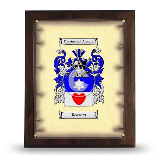 Kosters Coat of Arms Plaque