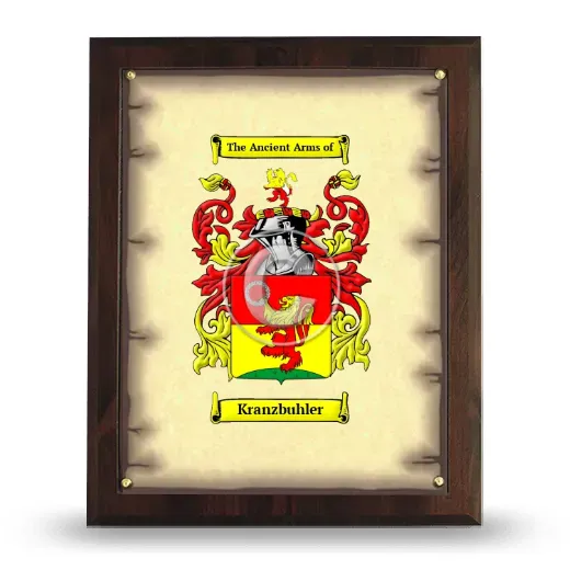 Kranzbuhler Coat of Arms Plaque