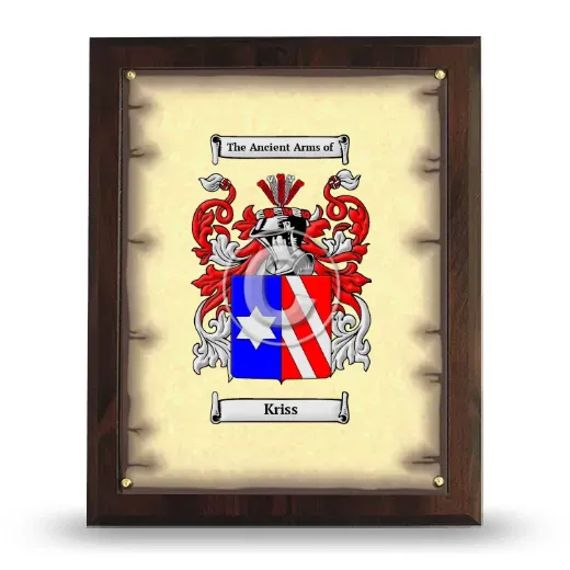 Kriss Coat of Arms Plaque