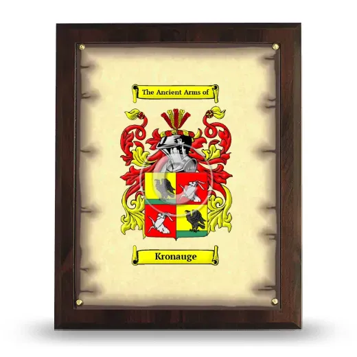 Kronauge Coat of Arms Plaque