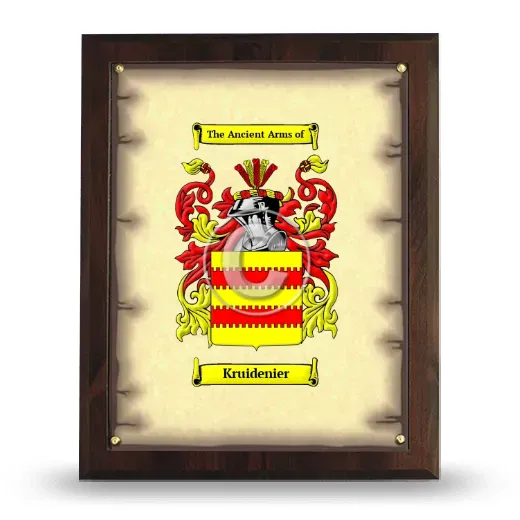 Kruidenier Coat of Arms Plaque