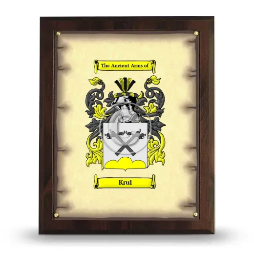 Krul Coat of Arms Plaque