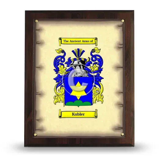 Kubler Coat of Arms Plaque