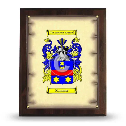 Kummer Coat of Arms Plaque