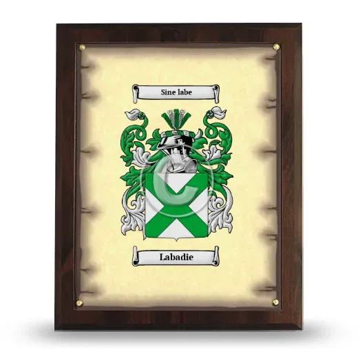 Labadie Coat of Arms Plaque