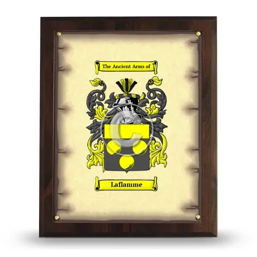 Laflamme Coat of Arms Plaque