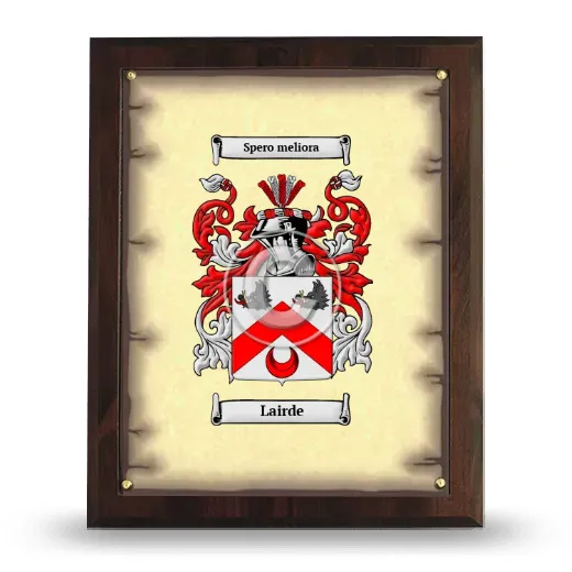 Lairde Coat of Arms Plaque