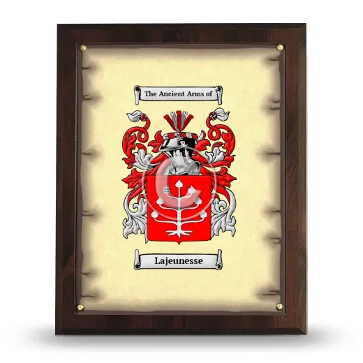Lajeunesse Coat of Arms Plaque