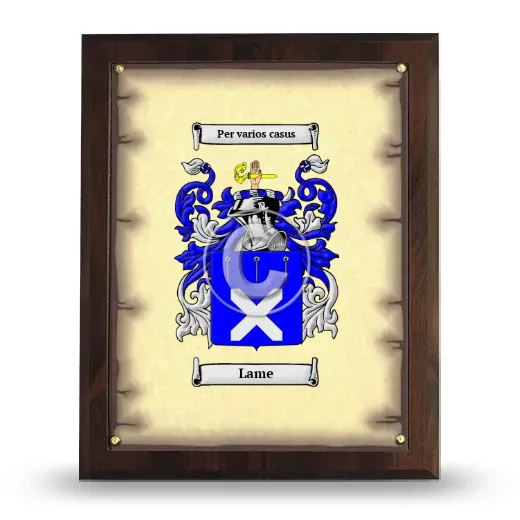 Lame Coat of Arms Plaque