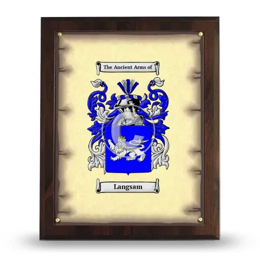 Langsam Coat of Arms Plaque