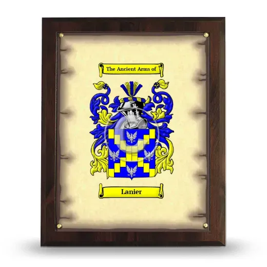 Lanier Coat of Arms Plaque