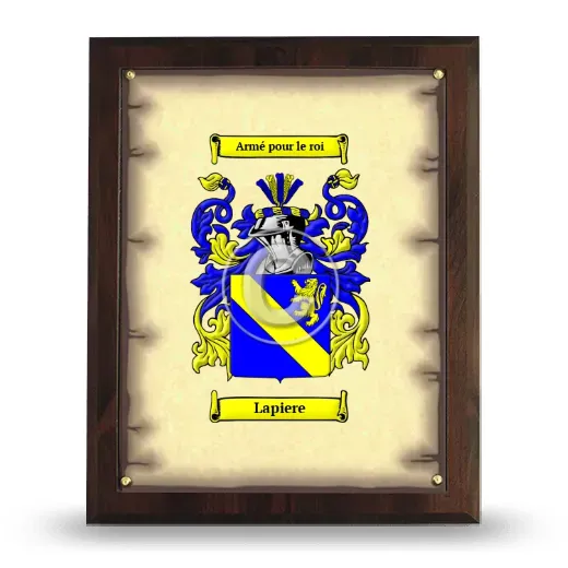 Lapiere Coat of Arms Plaque