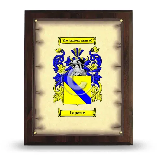 Laporte Coat of Arms Plaque