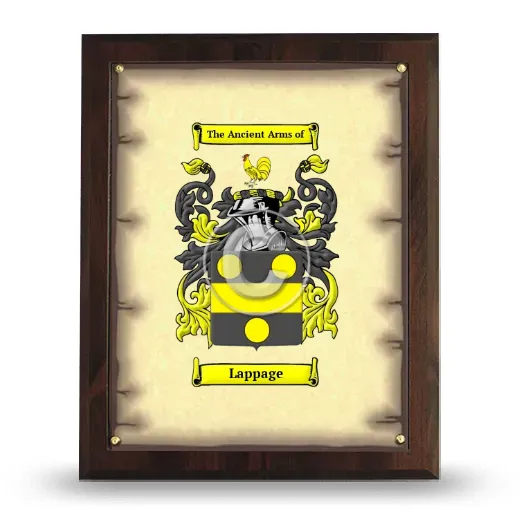 Lappage Coat of Arms Plaque