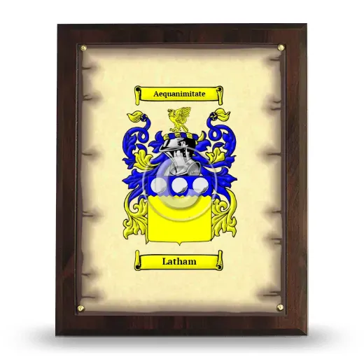 Latham Coat of Arms Plaque