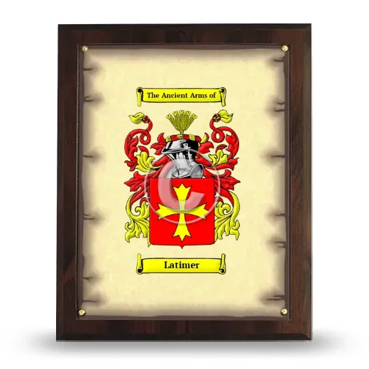 Latimer Coat of Arms Plaque