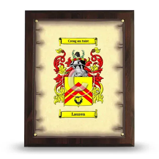 Lauren Coat of Arms Plaque