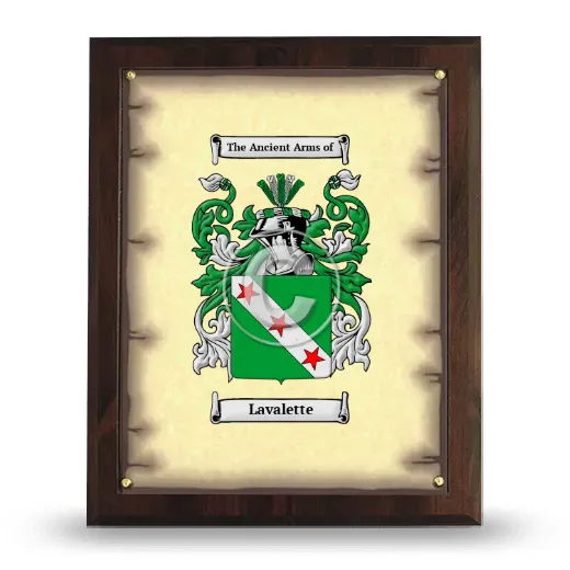 Lavalette Coat of Arms Plaque