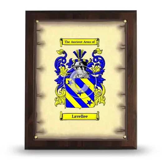 Lavellee Coat of Arms Plaque