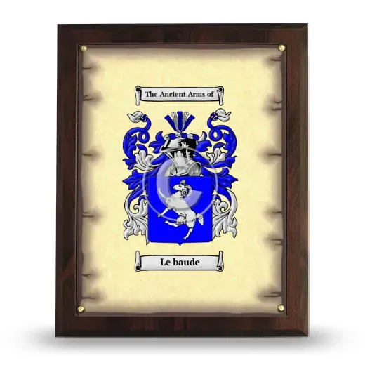Le baude Coat of Arms Plaque
