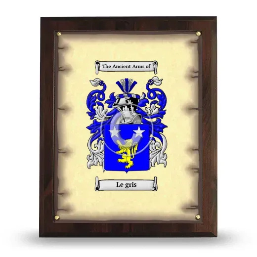 Le gris Coat of Arms Plaque