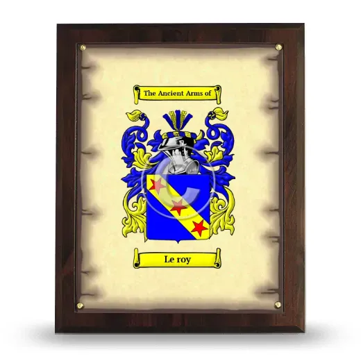 Le roy Coat of Arms Plaque