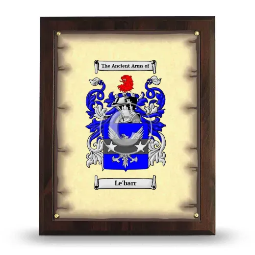 Le'barr Coat of Arms Plaque
