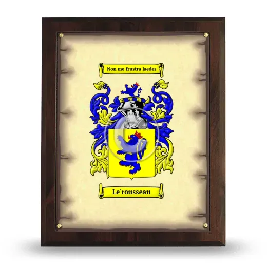 Le'rousseau Coat of Arms Plaque