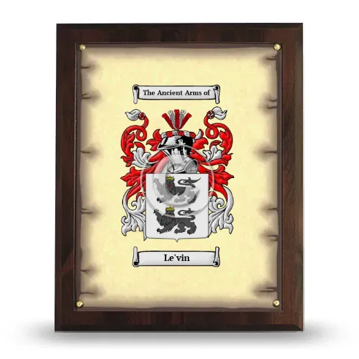 Le'vin Coat of Arms Plaque