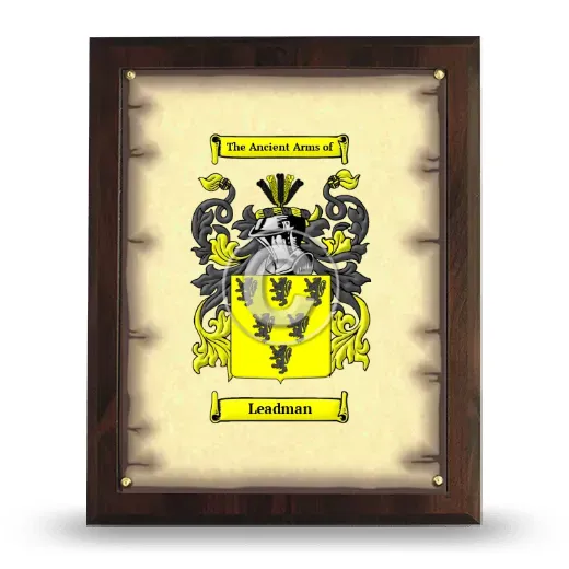 Leadman Coat of Arms Plaque