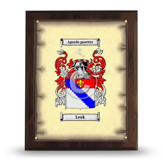 Leak Coat of Arms Plaque