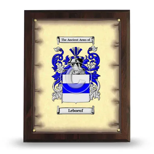 Leboeuf Coat of Arms Plaque