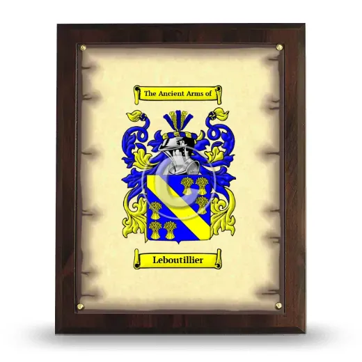 Leboutillier Coat of Arms Plaque