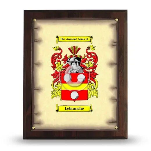 Lebranche Coat of Arms Plaque