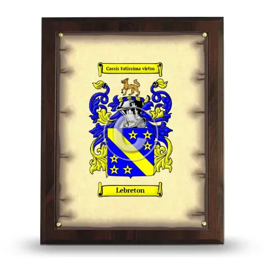 Lebreton Coat of Arms Plaque
