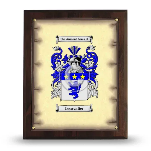 Lecavalier Coat of Arms Plaque