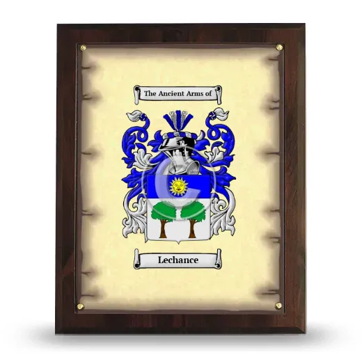 Lechance Coat of Arms Plaque