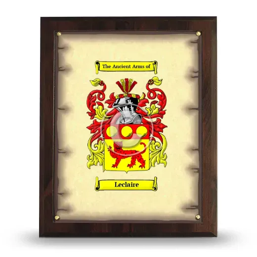 Leclaire Coat of Arms Plaque