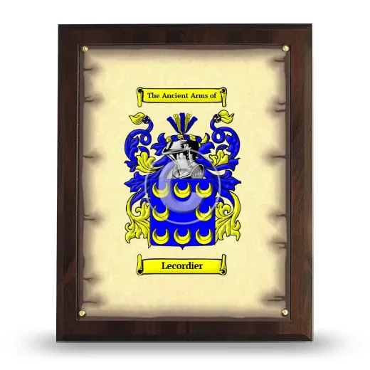 Lecordier Coat of Arms Plaque