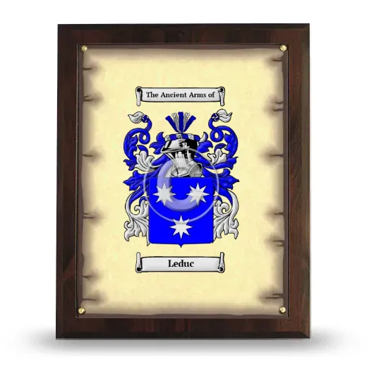 Leduc Coat of Arms Plaque