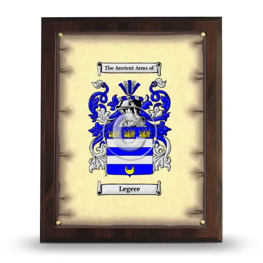 Legere Coat of Arms Plaque