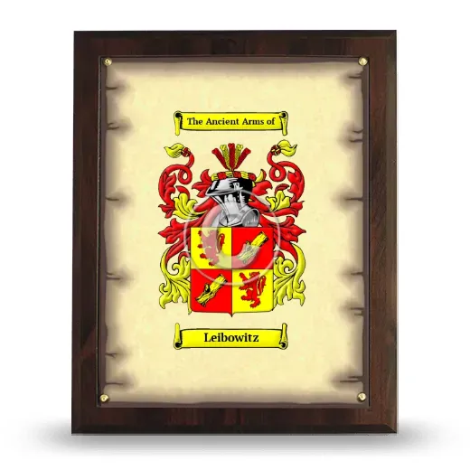 Leibowitz Coat of Arms Plaque