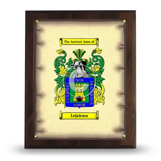 Lejairma Coat of Arms Plaque