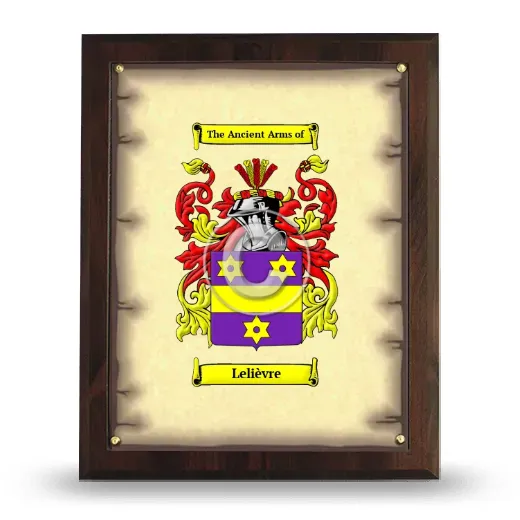 Lelièvre Coat of Arms Plaque