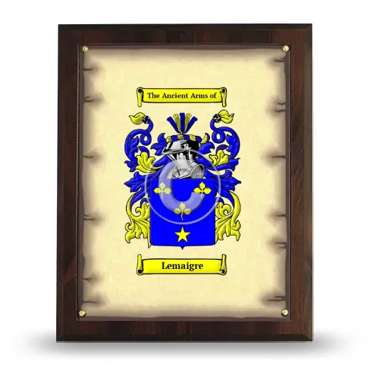 Lemaigre Coat of Arms Plaque