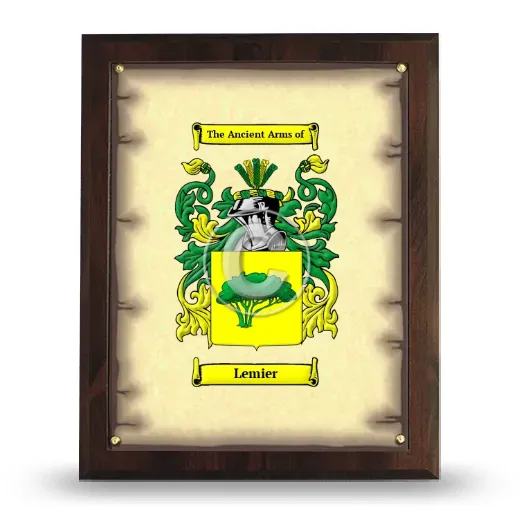 Lemier Coat of Arms Plaque